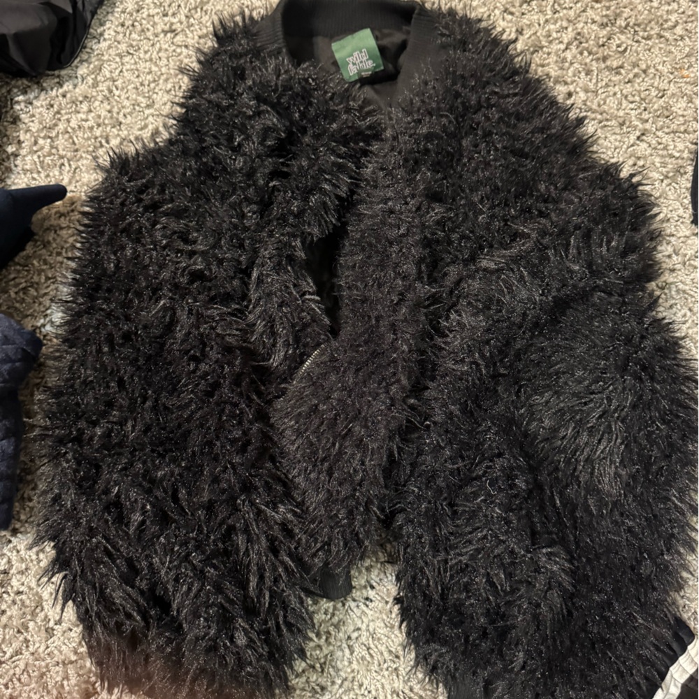 Large Black Faux Fur Coat
